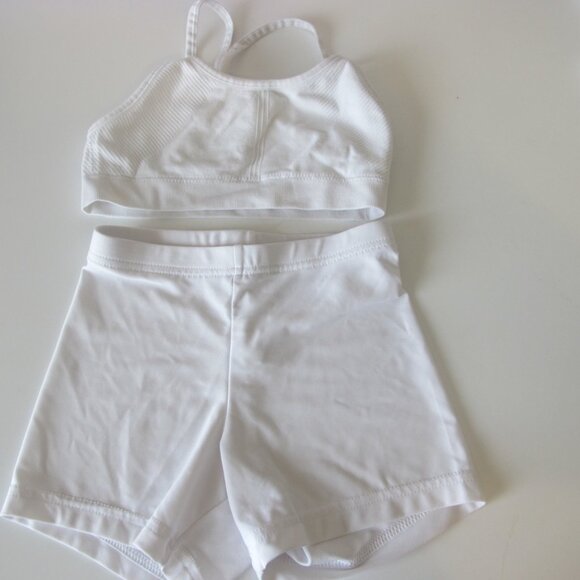 DSG Other - DSG Girl's Athletic Outfit Shorts & Sports Bra White Size Small GUC